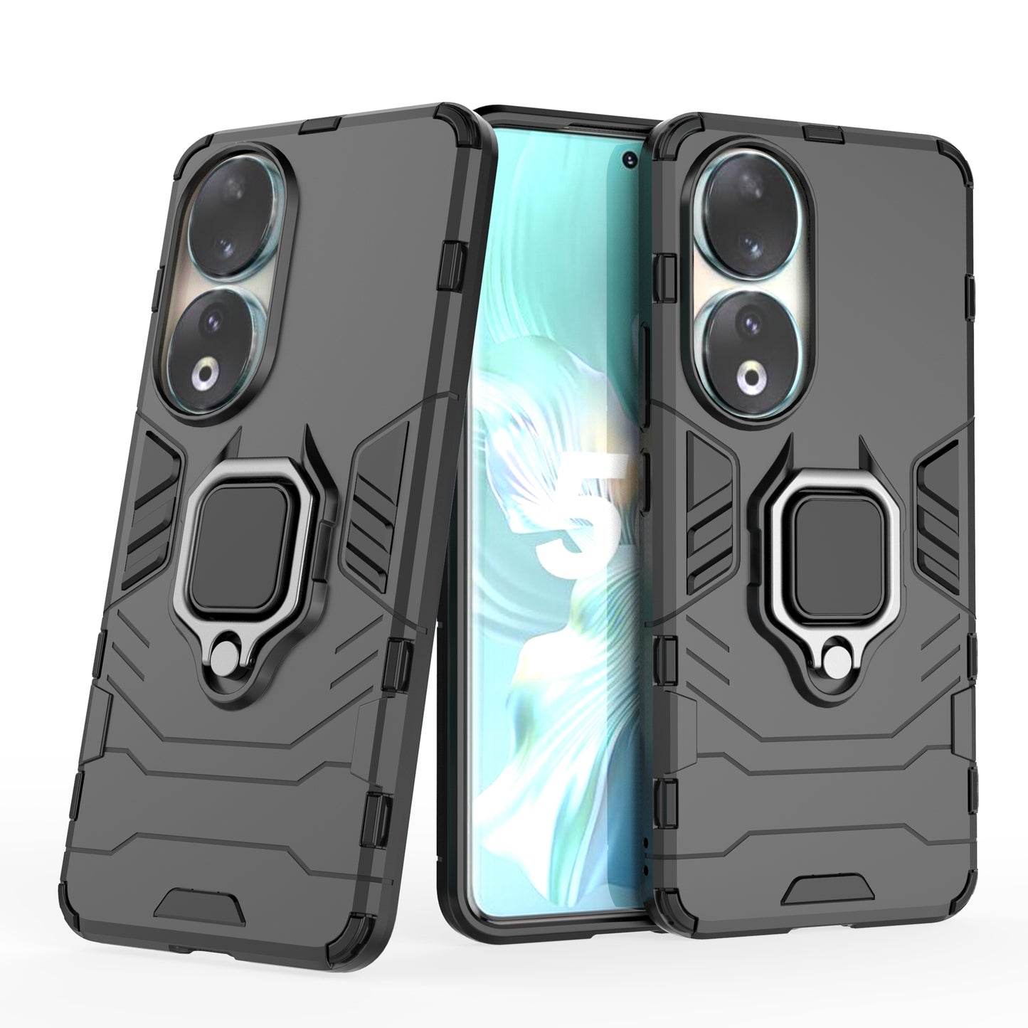 For Honor 90 Kickstand Cell Phone Case Soft TPU + Hard PC Anti-drop Mobile Phone Cover
