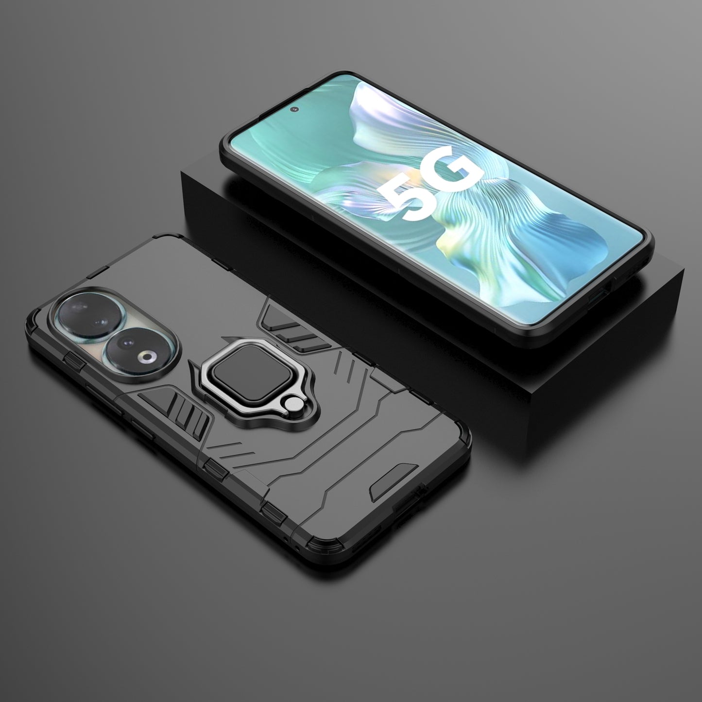 For Honor 90 Kickstand Cell Phone Case Soft TPU + Hard PC Anti-drop Mobile Phone Cover