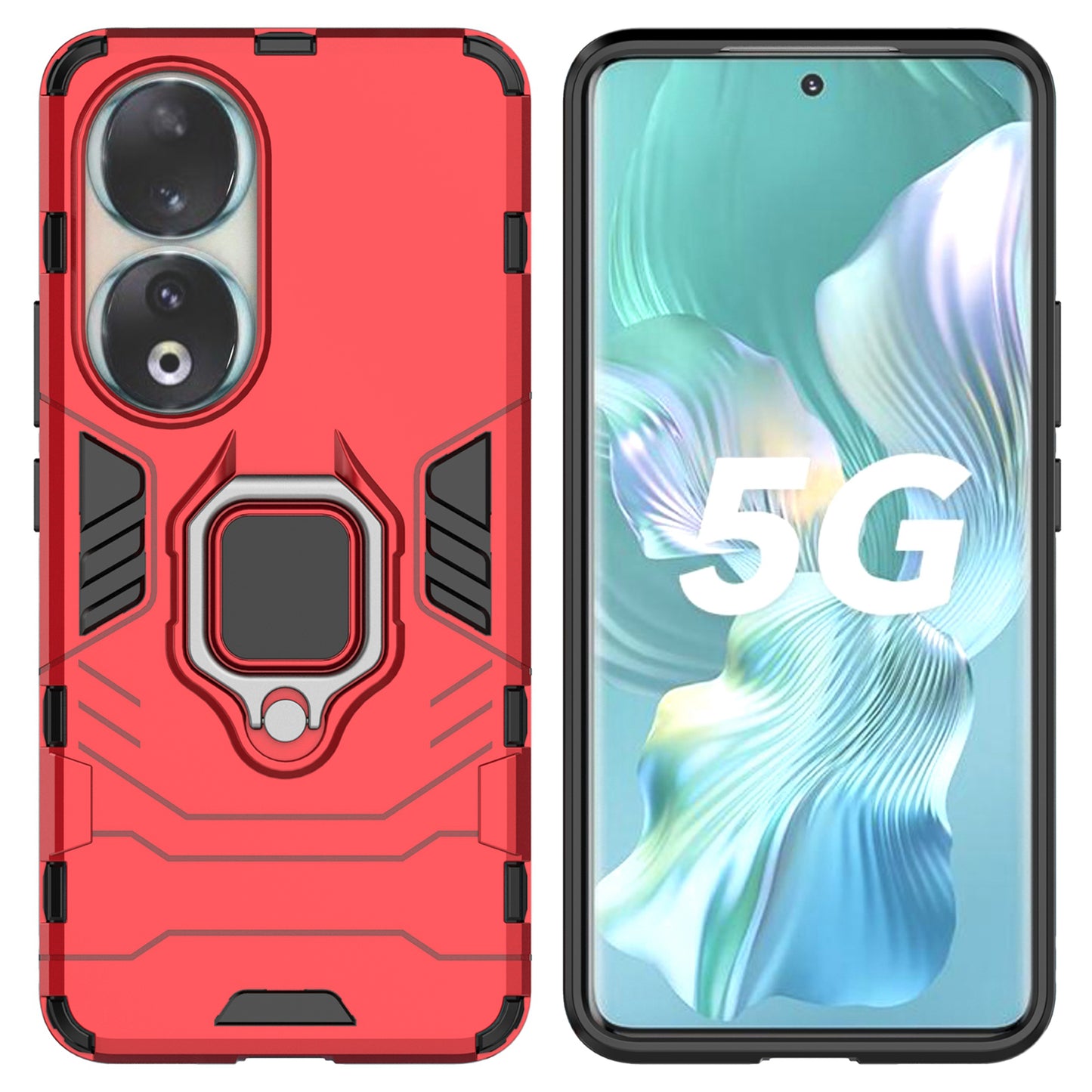 For Honor 90 Kickstand Cell Phone Case Soft TPU + Hard PC Anti-drop Mobile Phone Cover