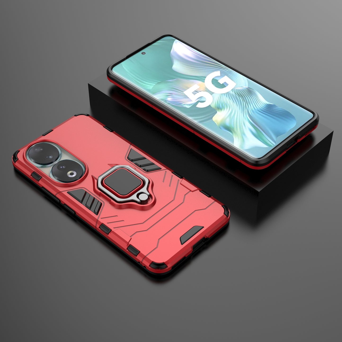 For Honor 90 Kickstand Cell Phone Case Soft TPU + Hard PC Anti-drop Mobile Phone Cover
