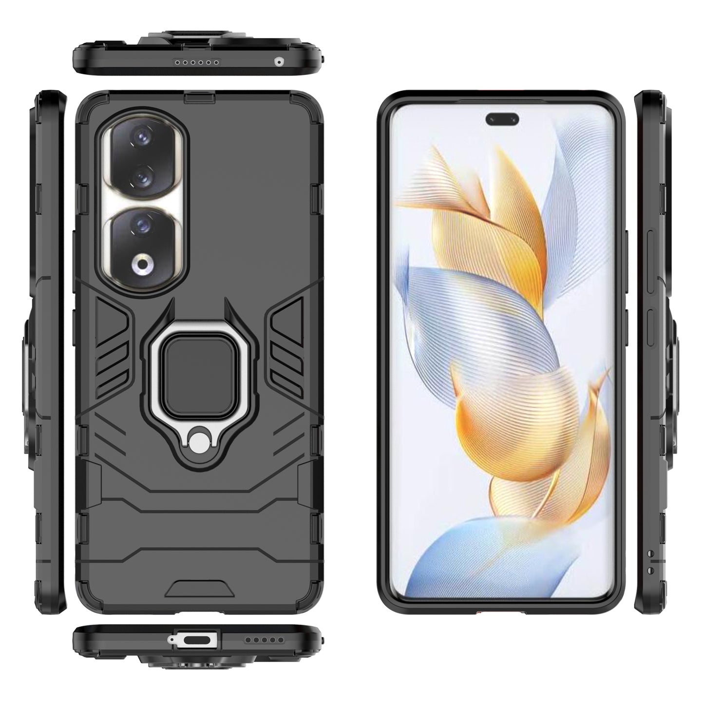 For Honor 90 Pro Cell Phone Case with Kickstand Soft TPU + Hard PC Mobile Phone Cover
