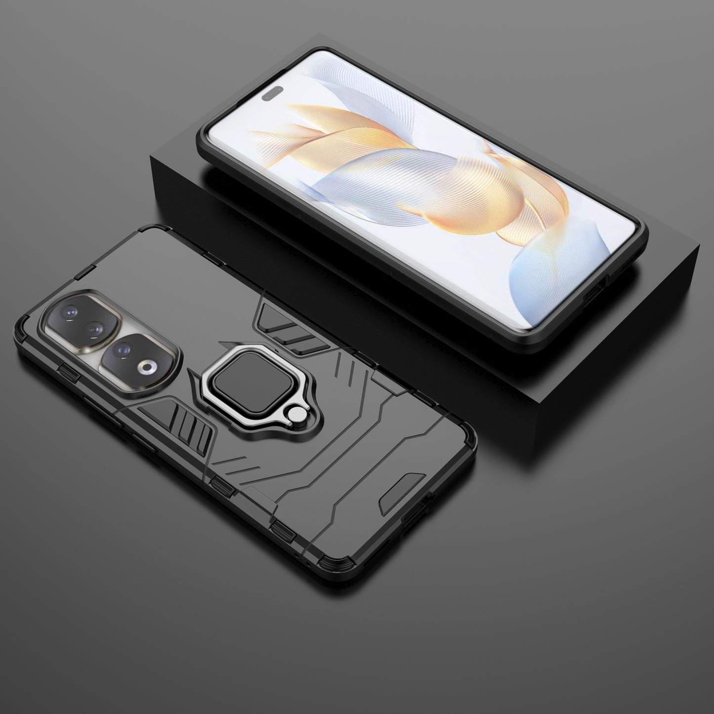 For Honor 90 Pro Cell Phone Case with Kickstand Soft TPU + Hard PC Mobile Phone Cover