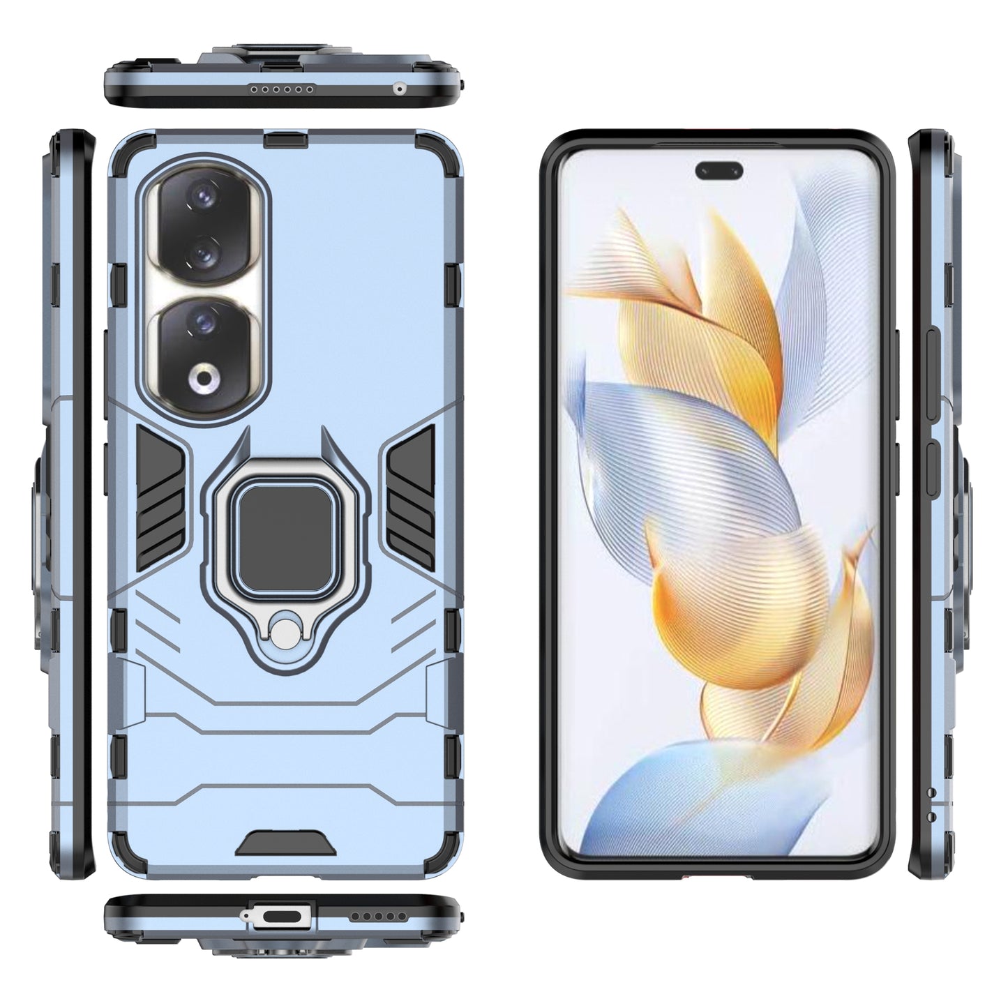 For Honor 90 Pro Cell Phone Case with Kickstand Soft TPU + Hard PC Mobile Phone Cover
