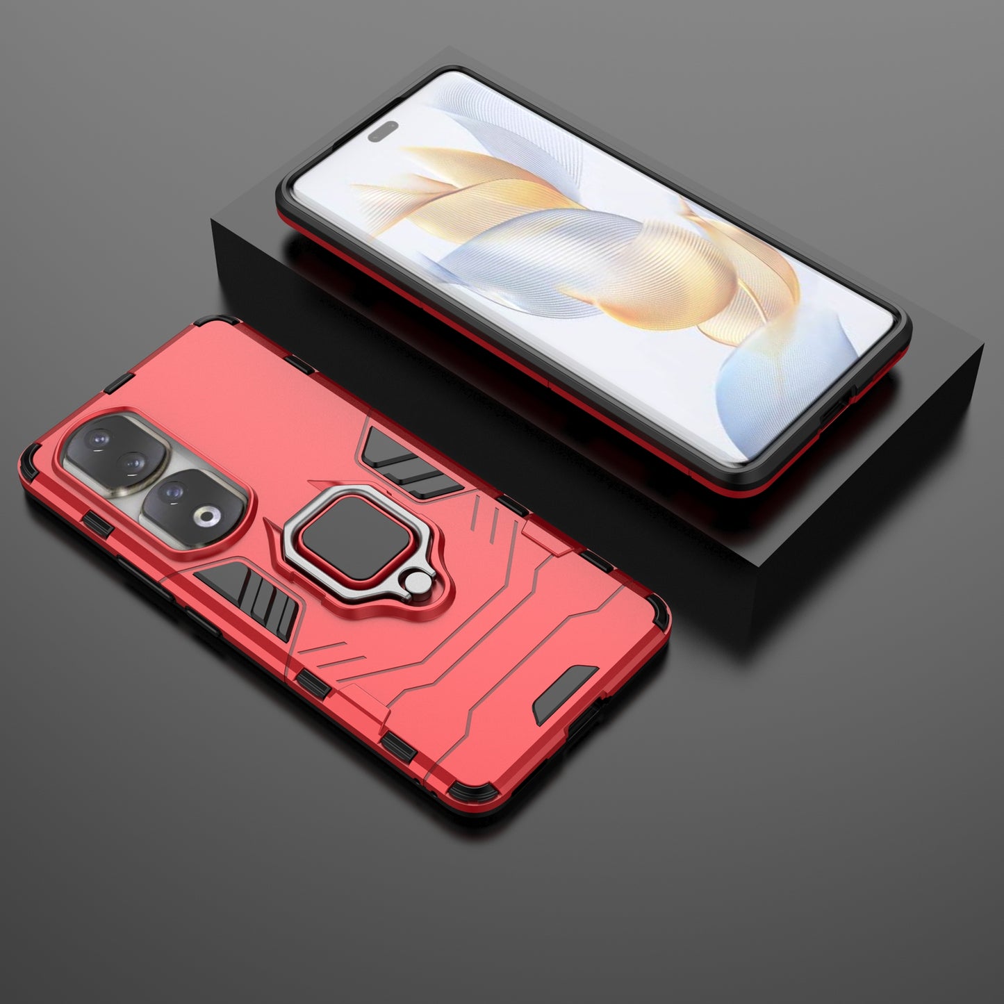 For Honor 90 Pro Cell Phone Case with Kickstand Soft TPU + Hard PC Mobile Phone Cover