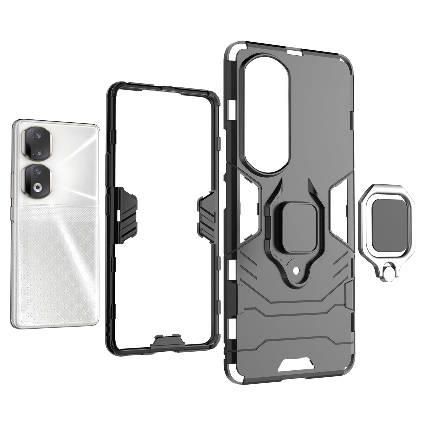 For Honor 90 Pro Cell Phone Case with Kickstand Soft TPU + Hard PC Mobile Phone Cover