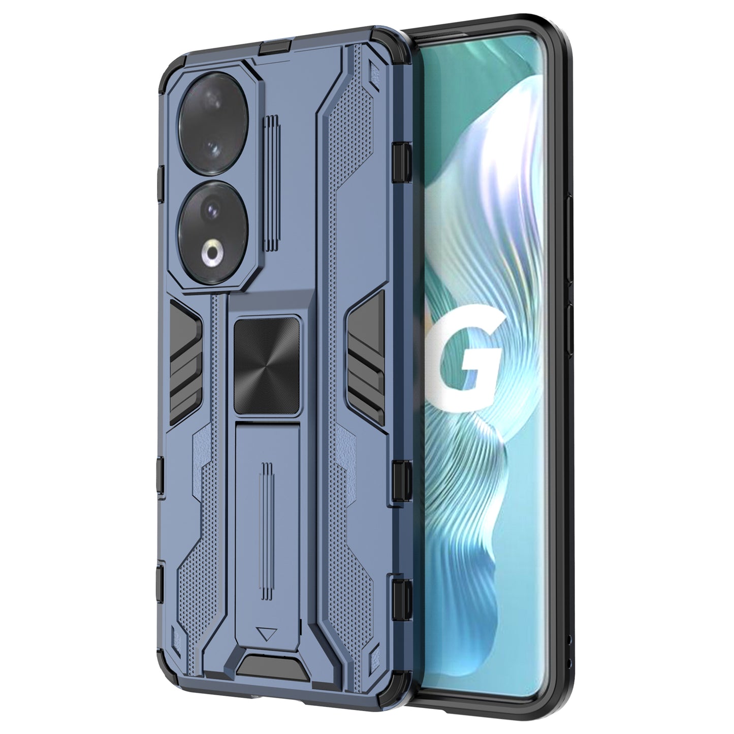 For Honor 90 Anti-drop Phone Cover with Kickstand Hard PC + Soft TPU Protective Case