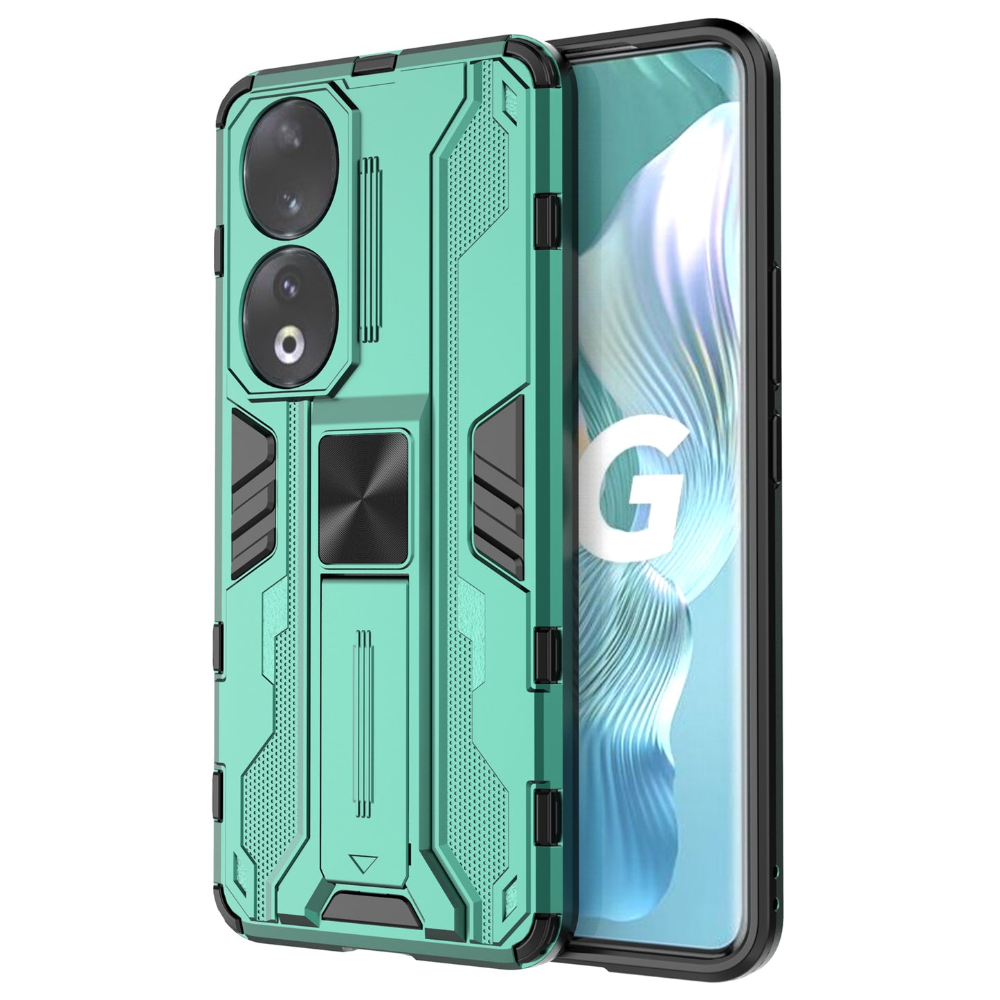 For Honor 90 Anti-drop Phone Cover with Kickstand Hard PC + Soft TPU Protective Case