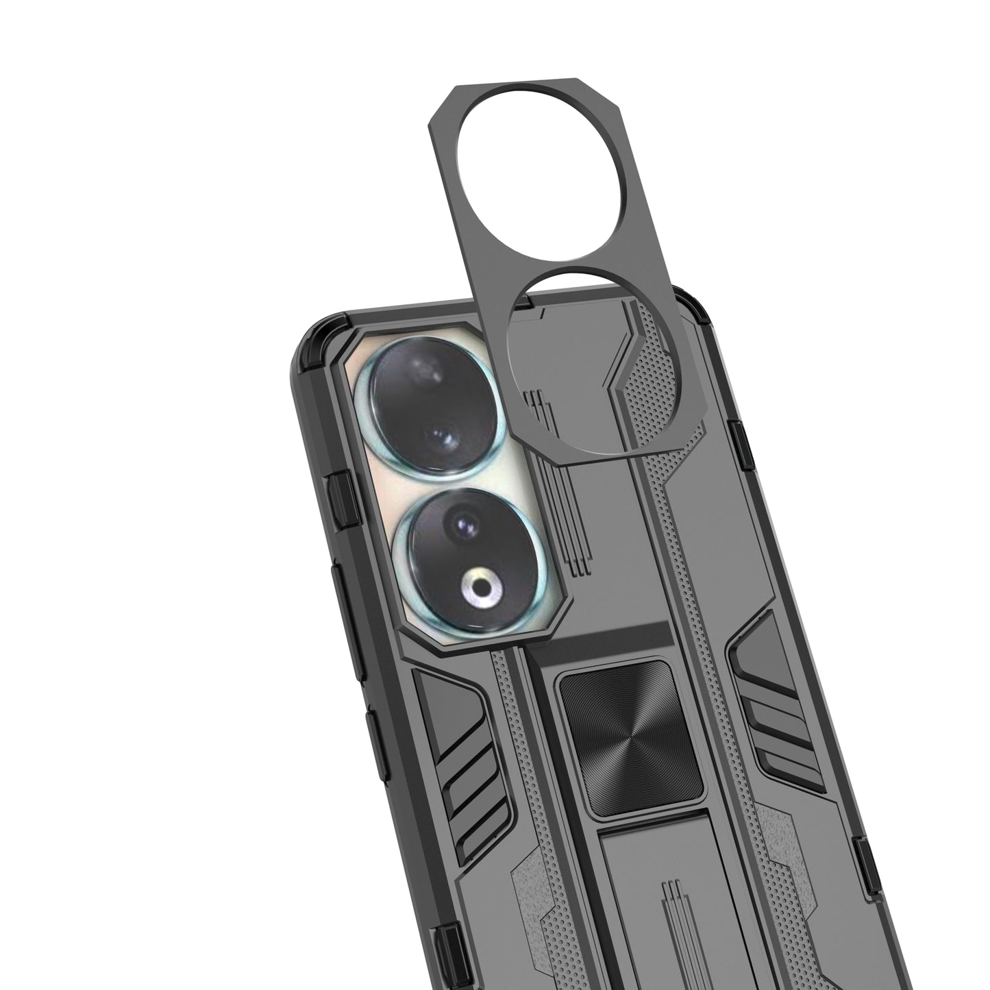 For Honor 90 Anti-drop Phone Cover with Kickstand Hard PC + Soft TPU Protective Case