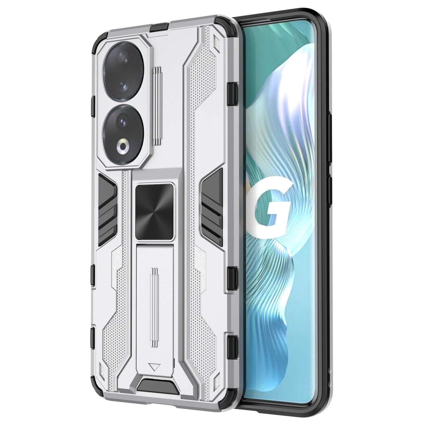 For Honor 90 Anti-drop Phone Cover with Kickstand Hard PC + Soft TPU Protective Case