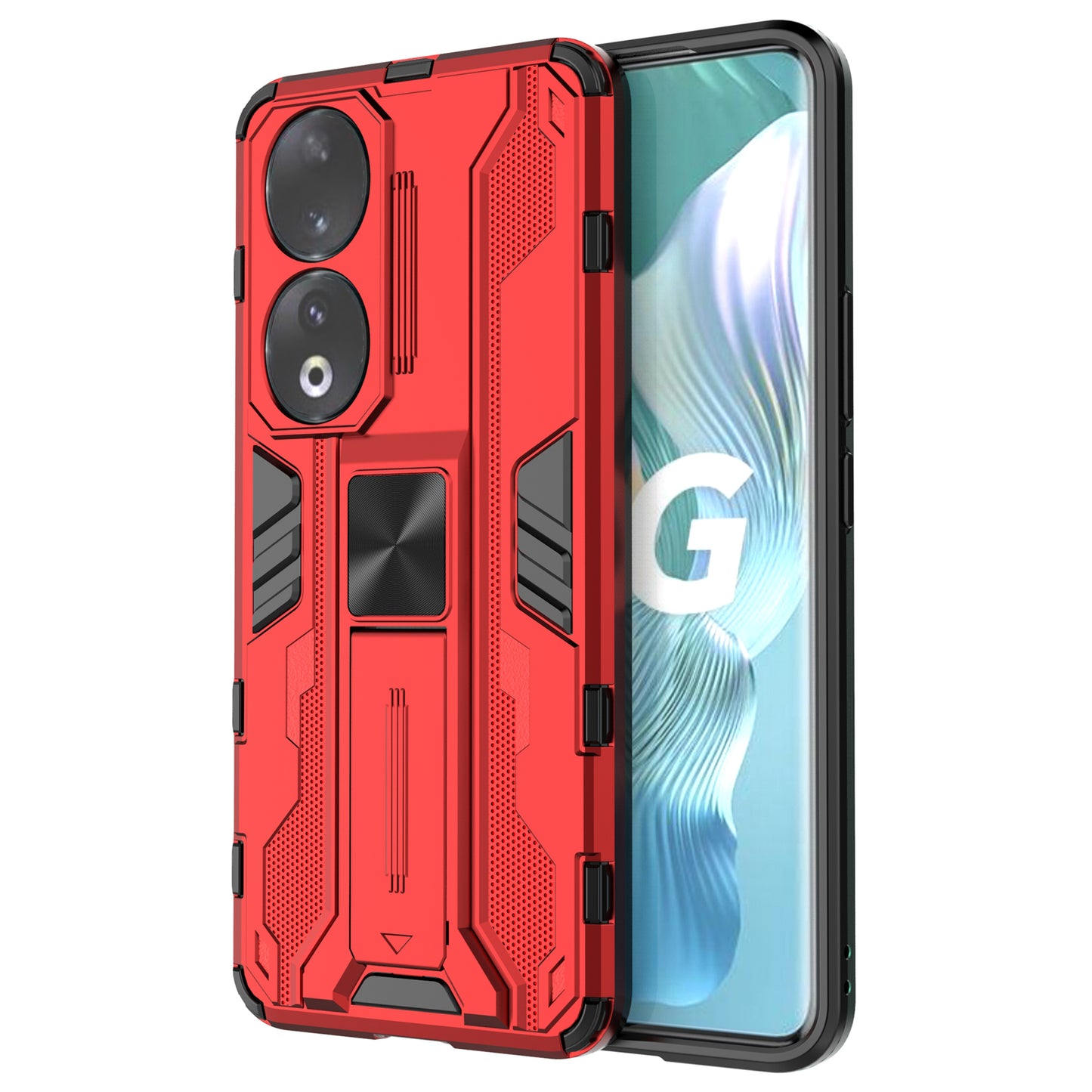 For Honor 90 Anti-drop Phone Cover with Kickstand Hard PC + Soft TPU Protective Case