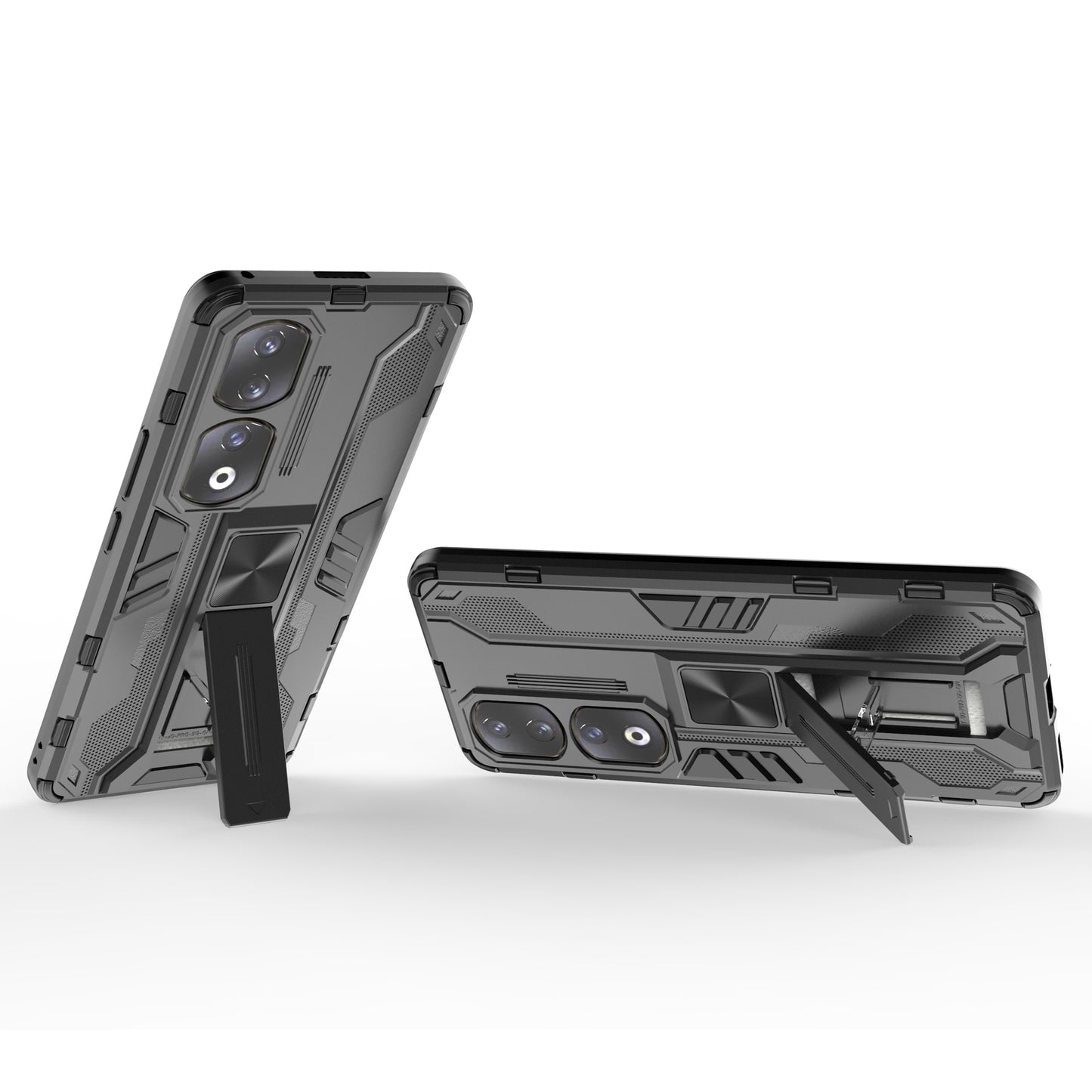 For Honor 90 Pro Shockproof Phone Cover with Kickstand Hard PC + Soft TPU Protective Case