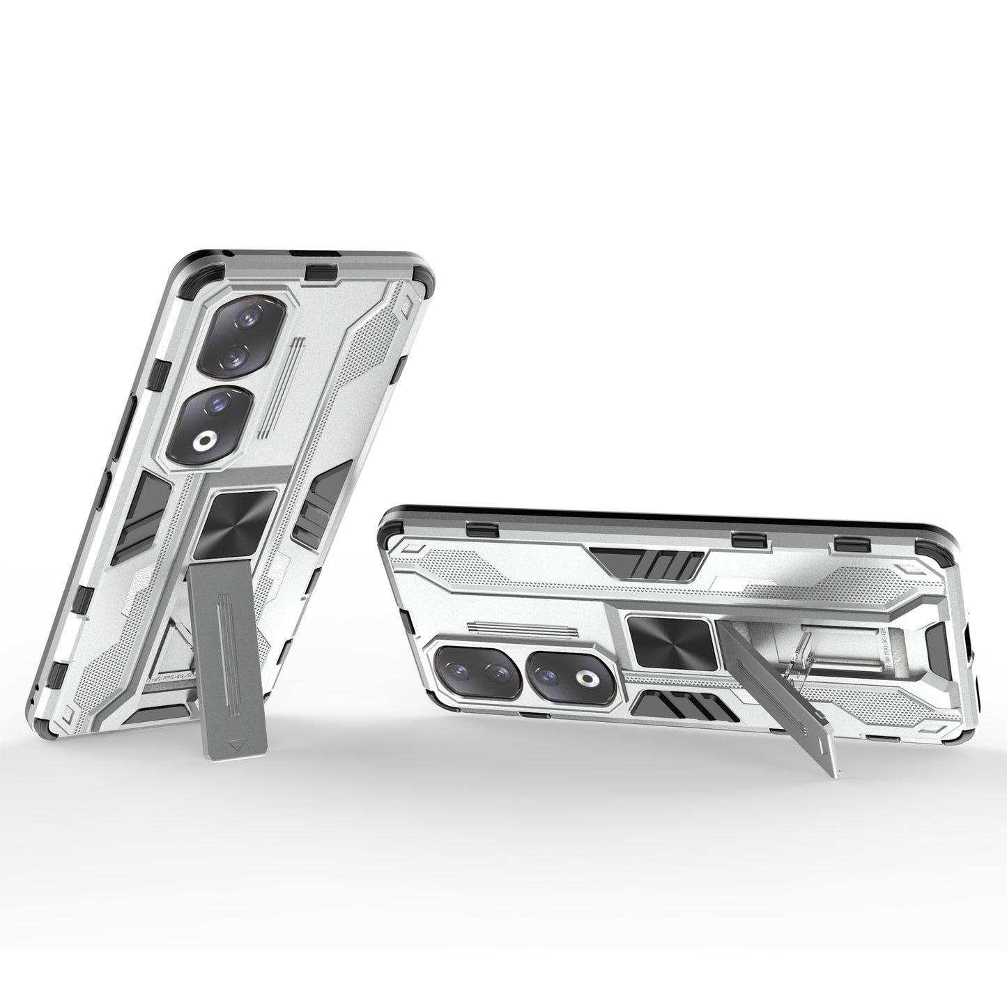 For Honor 90 Pro Shockproof Phone Cover with Kickstand Hard PC + Soft TPU Protective Case