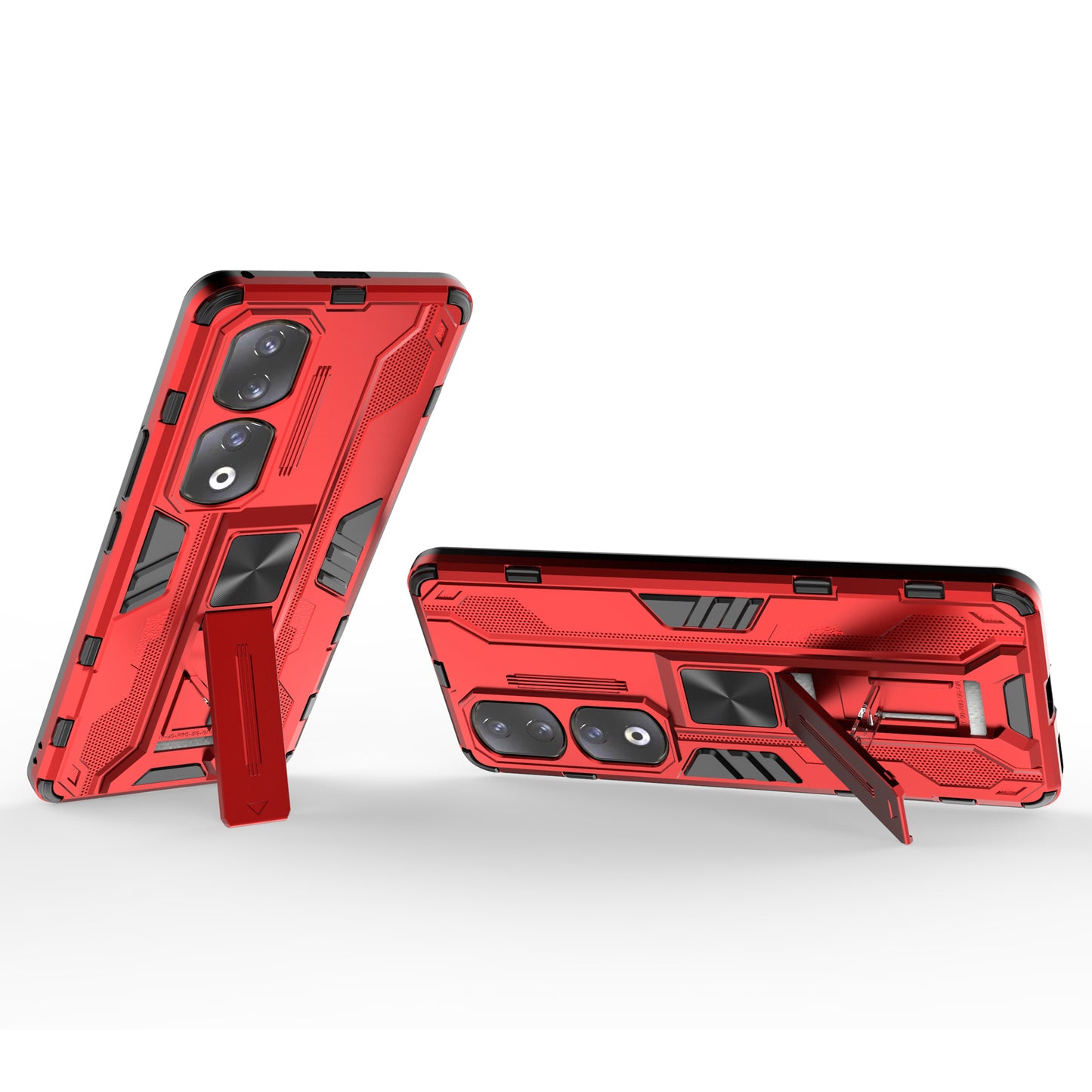 For Honor 90 Pro Shockproof Phone Cover with Kickstand Hard PC + Soft TPU Protective Case