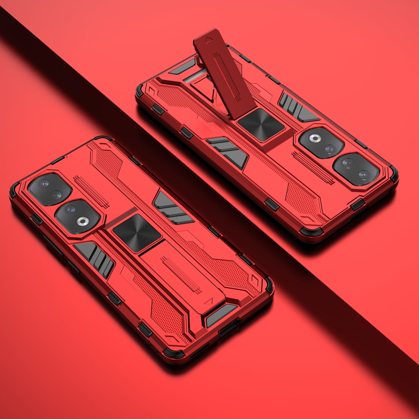 For Honor 90 Pro Shockproof Phone Cover with Kickstand Hard PC + Soft TPU Protective Case