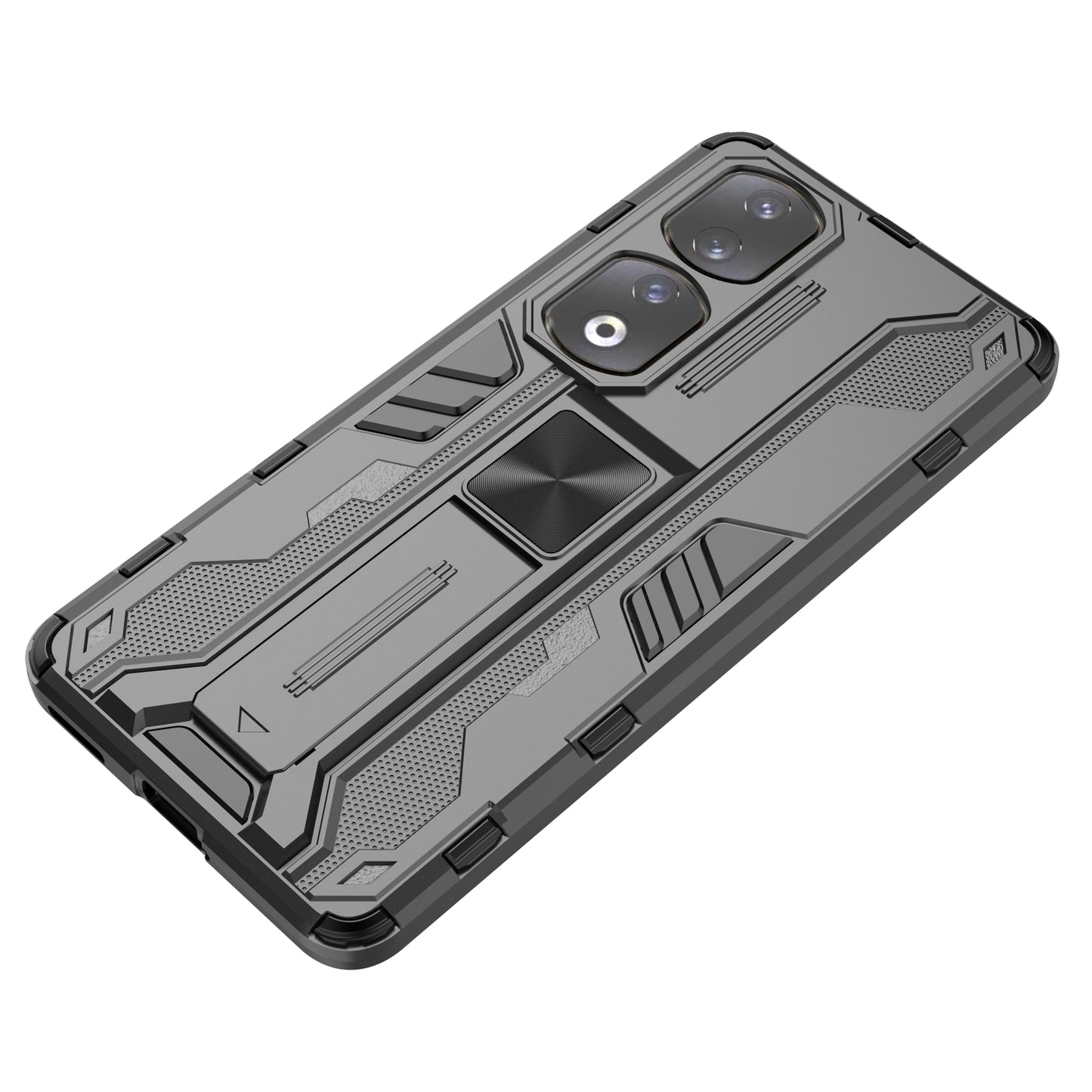 For Honor 90 Pro Shockproof Phone Cover with Kickstand Hard PC + Soft TPU Protective Case