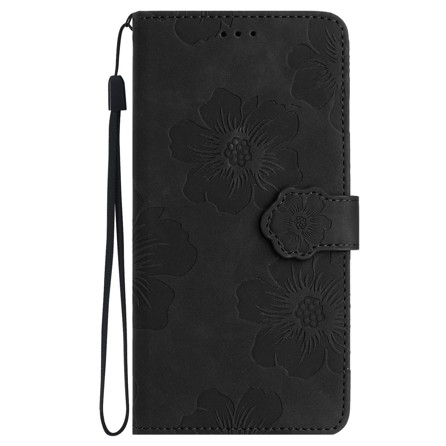 For iPhone 12 Pro Max 6.7 inch Flowers Imprint Phone Case PU Leather Wallet Cover with Stand