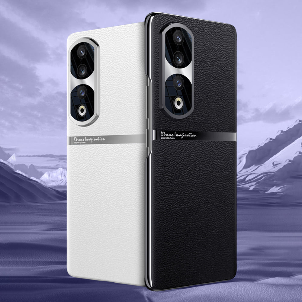 For Honor 90 Pro PU Leather + PC Phone Case Anti-Slip Shockproof Protective Cover