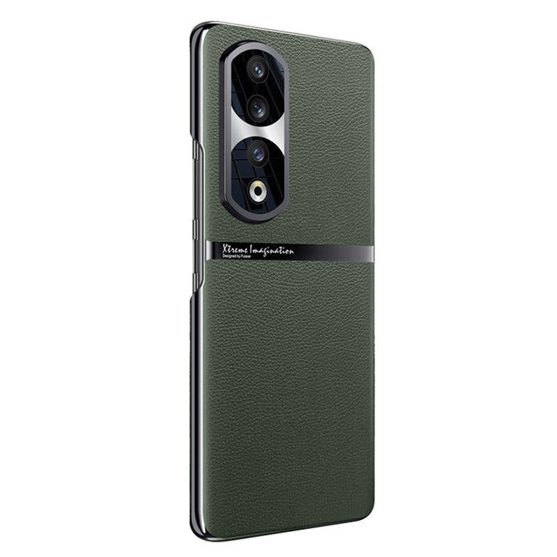 For Honor 90 Pro PU Leather + PC Phone Case Anti-Slip Shockproof Protective Cover