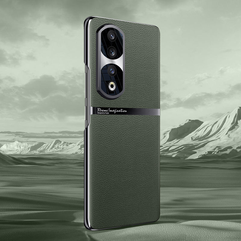 For Honor 90 Pro PU Leather + PC Phone Case Anti-Slip Shockproof Protective Cover