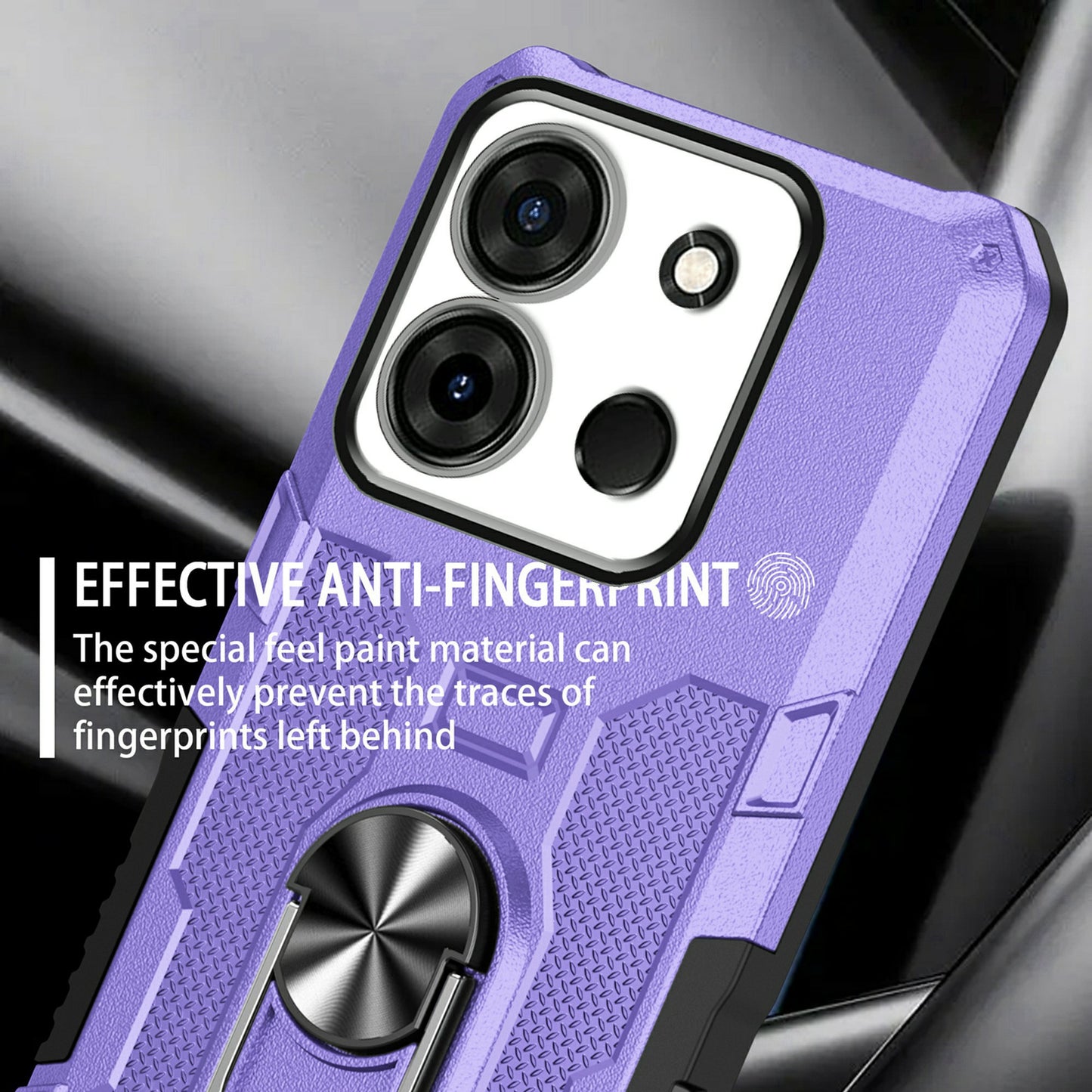 For Infinix Smart 7 4G Anti-Scratch PC + TPU Phone Case Rugged Cover with Ring Kickstand