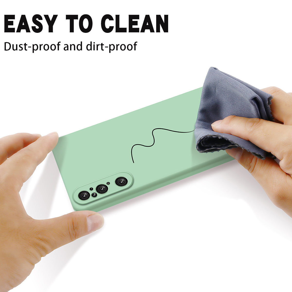 For Sony Xperia 1 V Soft Lining Liquid Silicone Phone Case Shockproof Cover with Strap