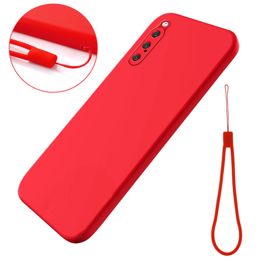 For Sony Xperia 10 V Liquid Silicone Phone Case Soft Lining Shockproof Cover with Strap