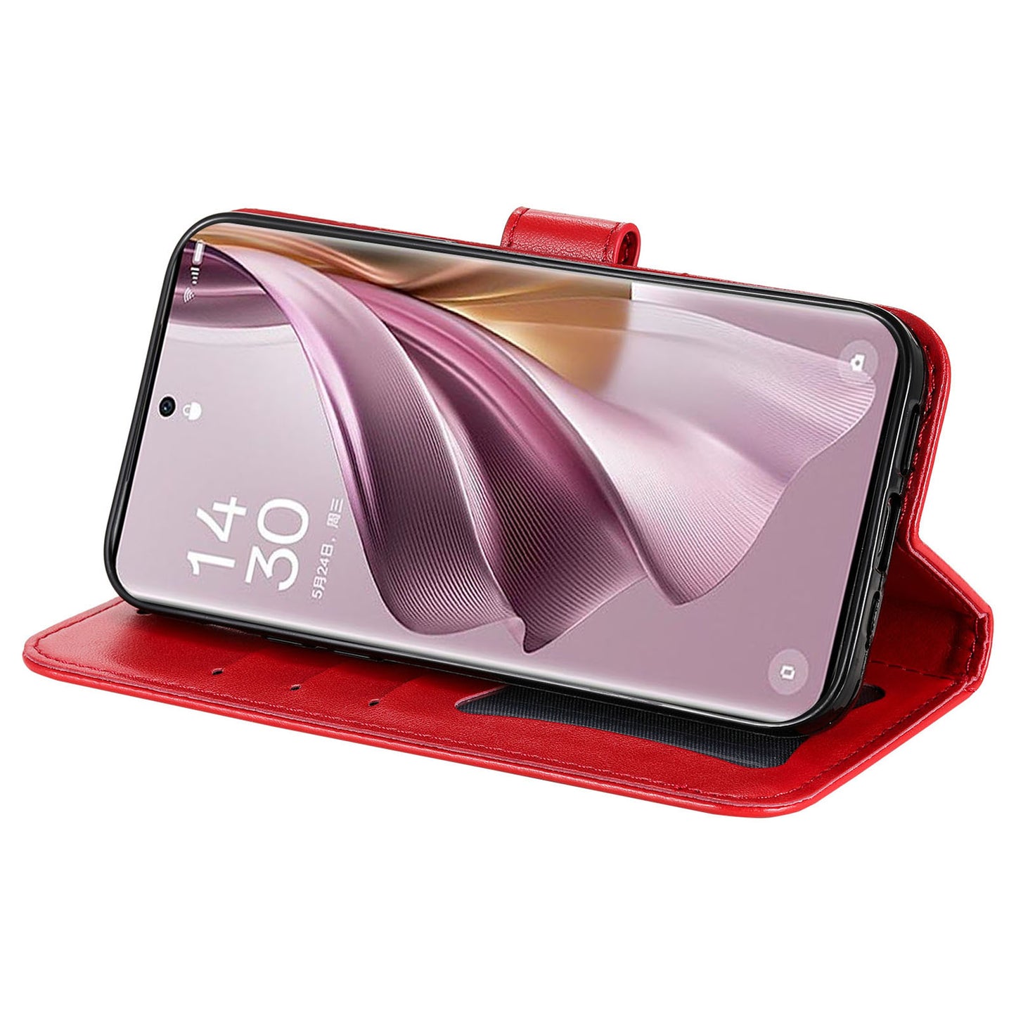 For Oppo Reno10 Pro+ 5G Imprinted Flower Cover Phone Case Foldable Stand Wallet PU Leather Shell