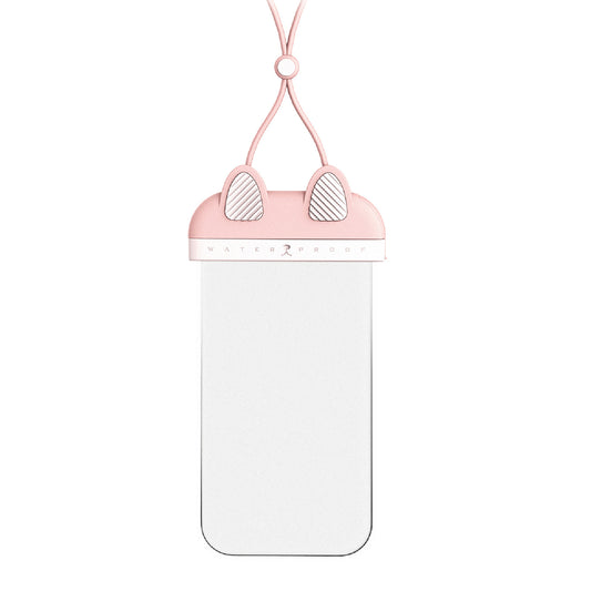 Waterproof Phone Pouch Fits Up to 7 Cell Phone Cute Cat IPX8 Phone Protector Clear TPU Dry Bag Screen Touch Sensitivity