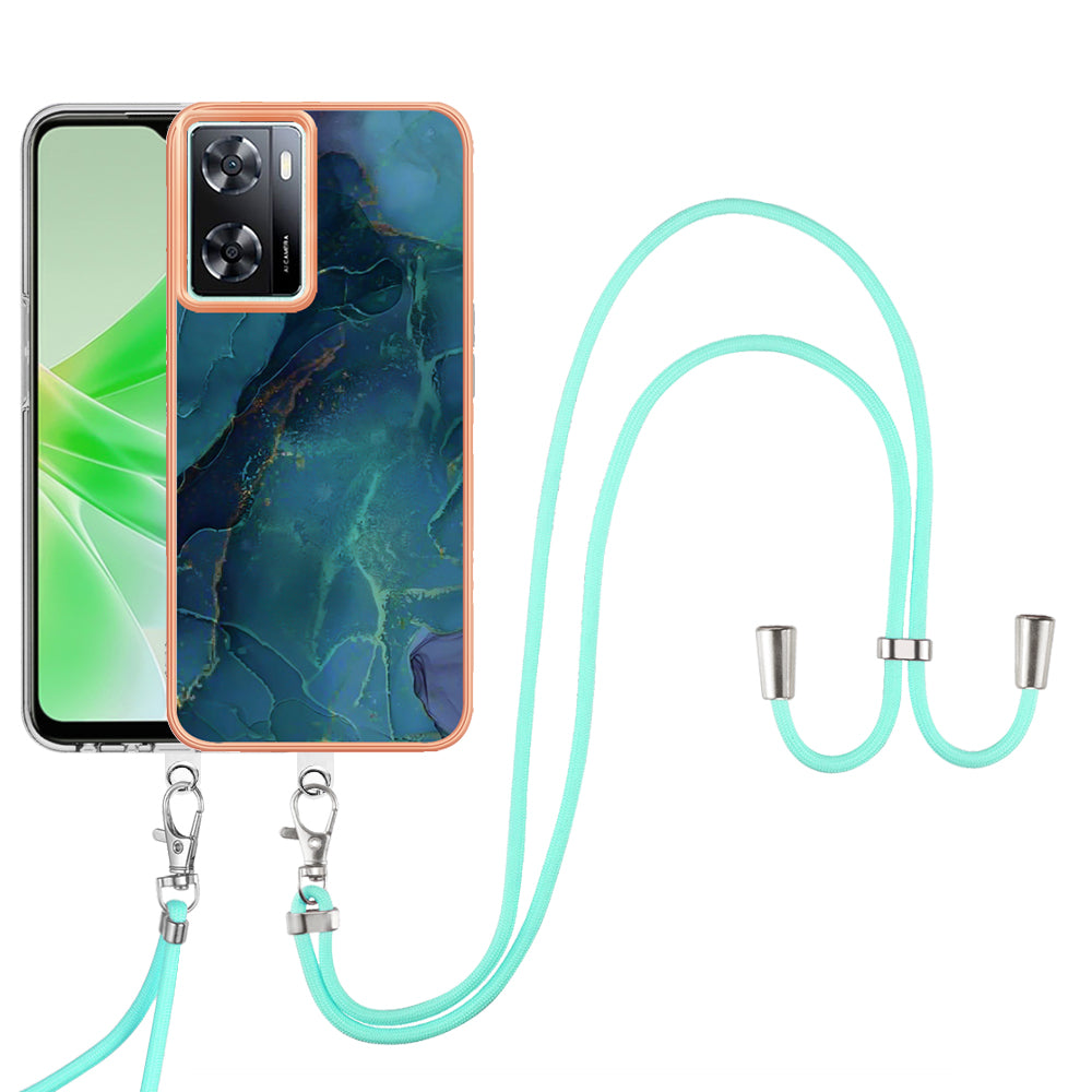YB IMD Series-18 Style E Phone Case for OnePlus Nord N300 5G / Oppo A57 4G / A57 (2022) 5G / A77 5G / K10 5G / Realme Q5i / Narzo 50 5G / V23 4G , 2.0mm TPU Marble Pattern Cover