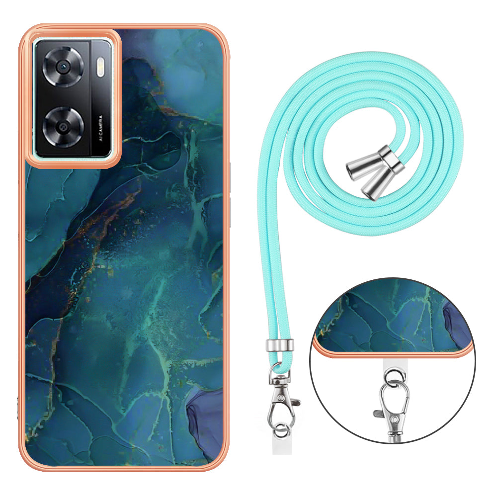 YB IMD Series-18 Style E Phone Case for OnePlus Nord N300 5G / Oppo A57 4G / A57 (2022) 5G / A77 5G / K10 5G / Realme Q5i / Narzo 50 5G / V23 4G , 2.0mm TPU Marble Pattern Cover