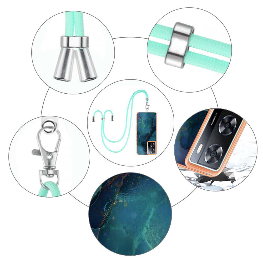 YB IMD Series-18 Style E Phone Case for OnePlus Nord N300 5G / Oppo A57 4G / A57 (2022) 5G / A77 5G / K10 5G / Realme Q5i / Narzo 50 5G / V23 4G , 2.0mm TPU Marble Pattern Cover