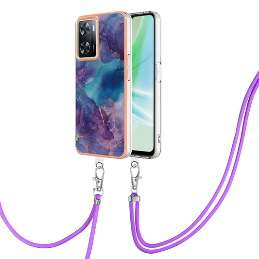 YB IMD Series-18 Style E Phone Case for OnePlus Nord N300 5G / Oppo A57 4G / A57 (2022) 5G / A77 5G / K10 5G / Realme Q5i / Narzo 50 5G / V23 4G , 2.0mm TPU Marble Pattern Cover