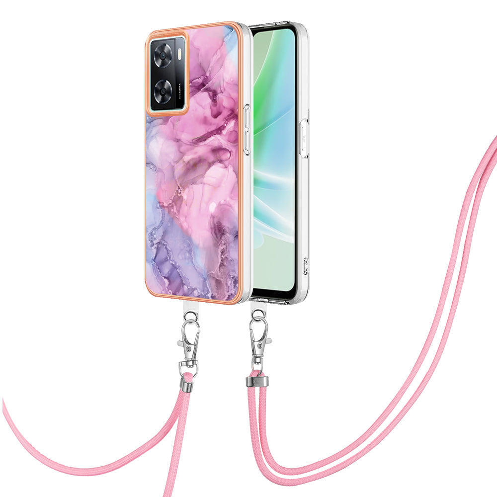 YB IMD Series-18 Style E Phone Case for OnePlus Nord N300 5G / Oppo A57 4G / A57 (2022) 5G / A77 5G / K10 5G / Realme Q5i / Narzo 50 5G / V23 4G , 2.0mm TPU Marble Pattern Cover
