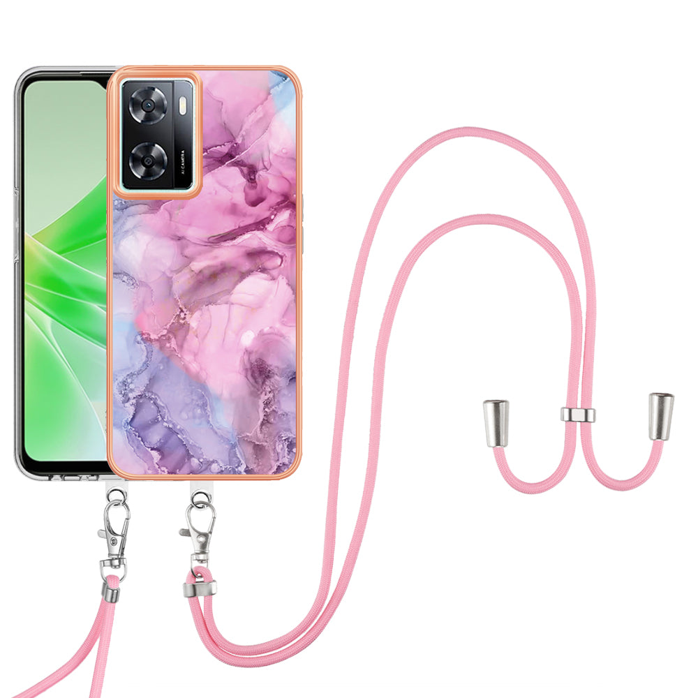 YB IMD Series-18 Style E Phone Case for OnePlus Nord N300 5G / Oppo A57 4G / A57 (2022) 5G / A77 5G / K10 5G / Realme Q5i / Narzo 50 5G / V23 4G , 2.0mm TPU Marble Pattern Cover
