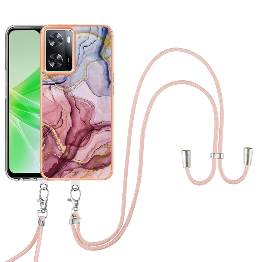 YB IMD Series-18 Style E Phone Case for OnePlus Nord N300 5G / Oppo A57 4G / A57 (2022) 5G / A77 5G / K10 5G / Realme Q5i / Narzo 50 5G / V23 4G , 2.0mm TPU Marble Pattern Cover