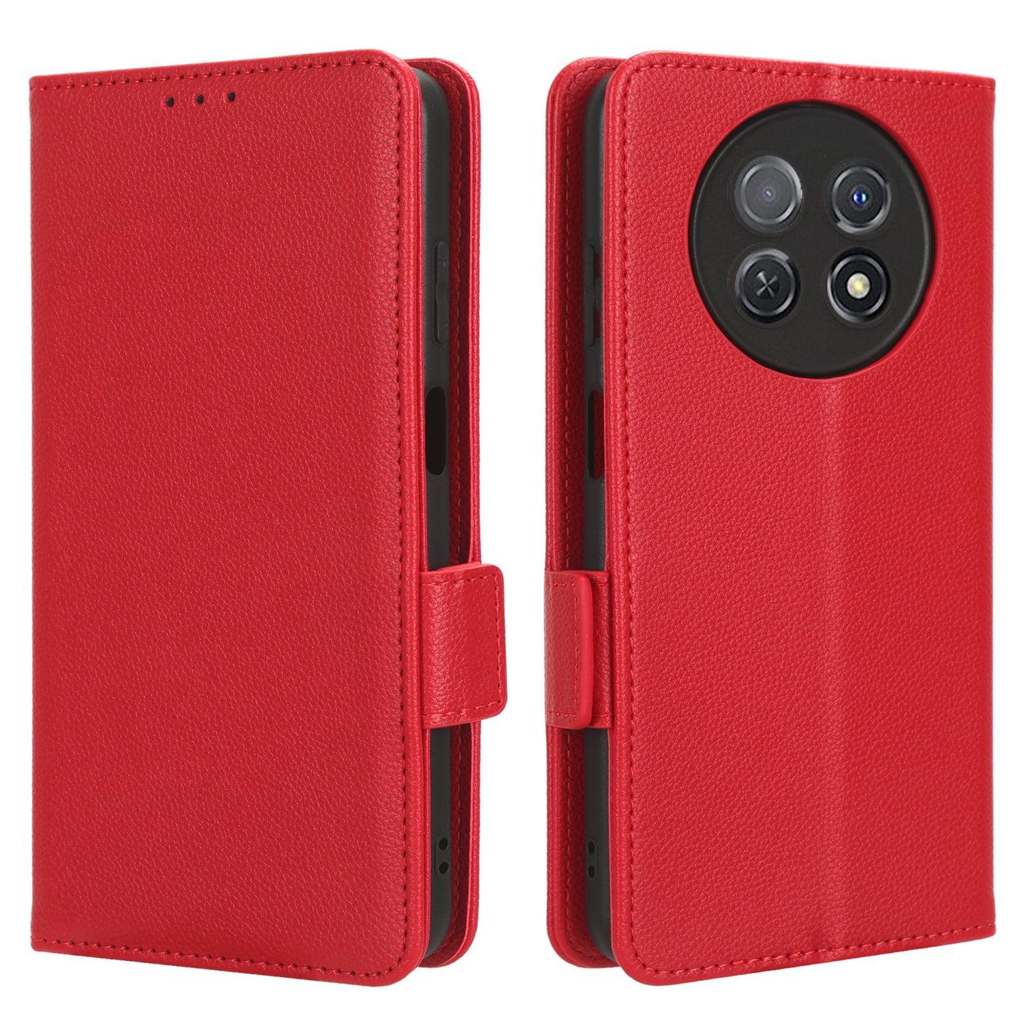 For Huawei nova Y91 4G / Enjoy 60X Litchi Texture Phone Case Wallet Stand PU Leather Cover