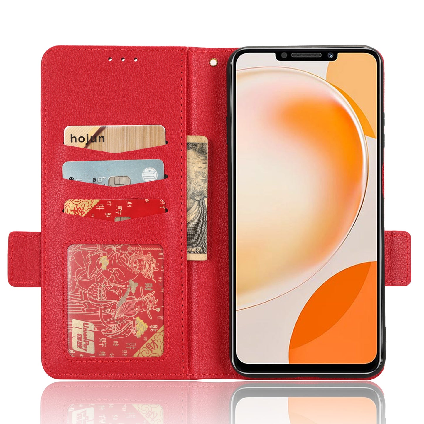 For Huawei nova Y91 4G / Enjoy 60X Litchi Texture Phone Case Wallet Stand PU Leather Cover
