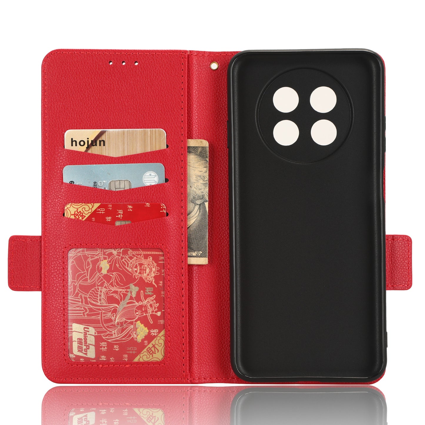 For Huawei nova Y91 4G / Enjoy 60X Litchi Texture Phone Case Wallet Stand PU Leather Cover