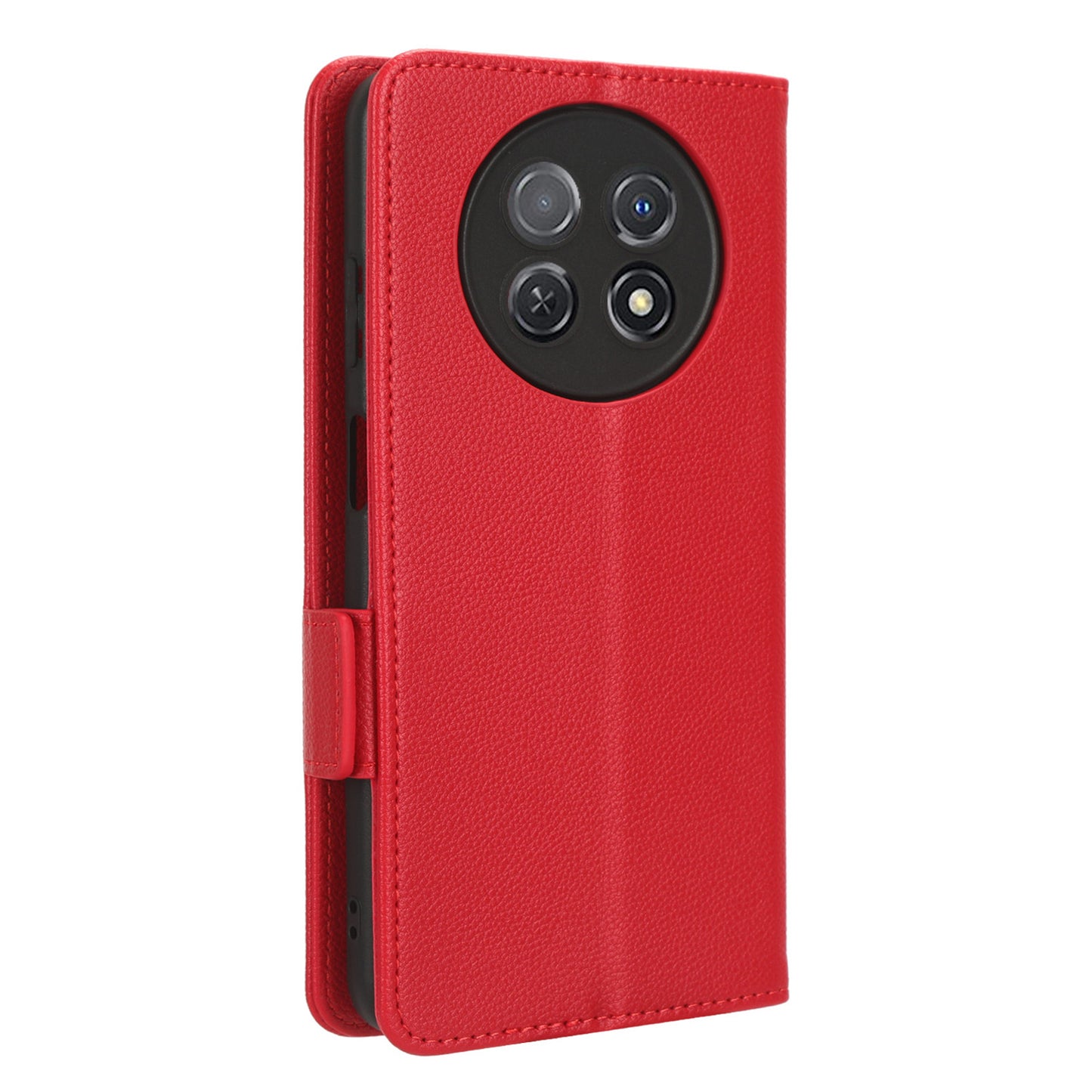 For Huawei nova Y91 4G / Enjoy 60X Litchi Texture Phone Case Wallet Stand PU Leather Cover