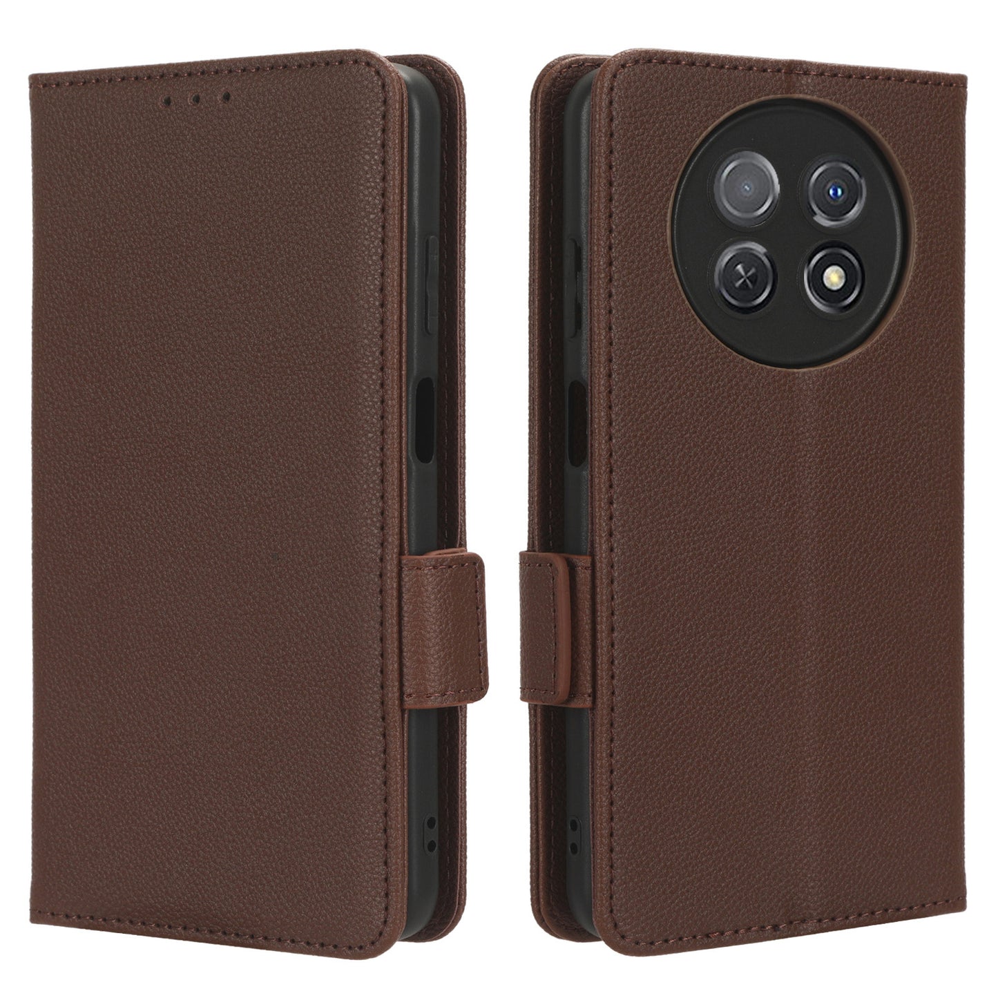 For Huawei nova Y91 4G / Enjoy 60X Litchi Texture Phone Case Wallet Stand PU Leather Cover