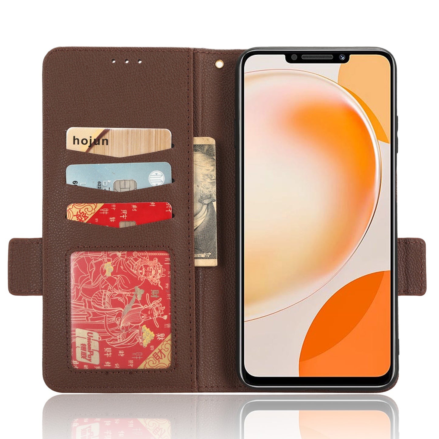 For Huawei nova Y91 4G / Enjoy 60X Litchi Texture Phone Case Wallet Stand PU Leather Cover