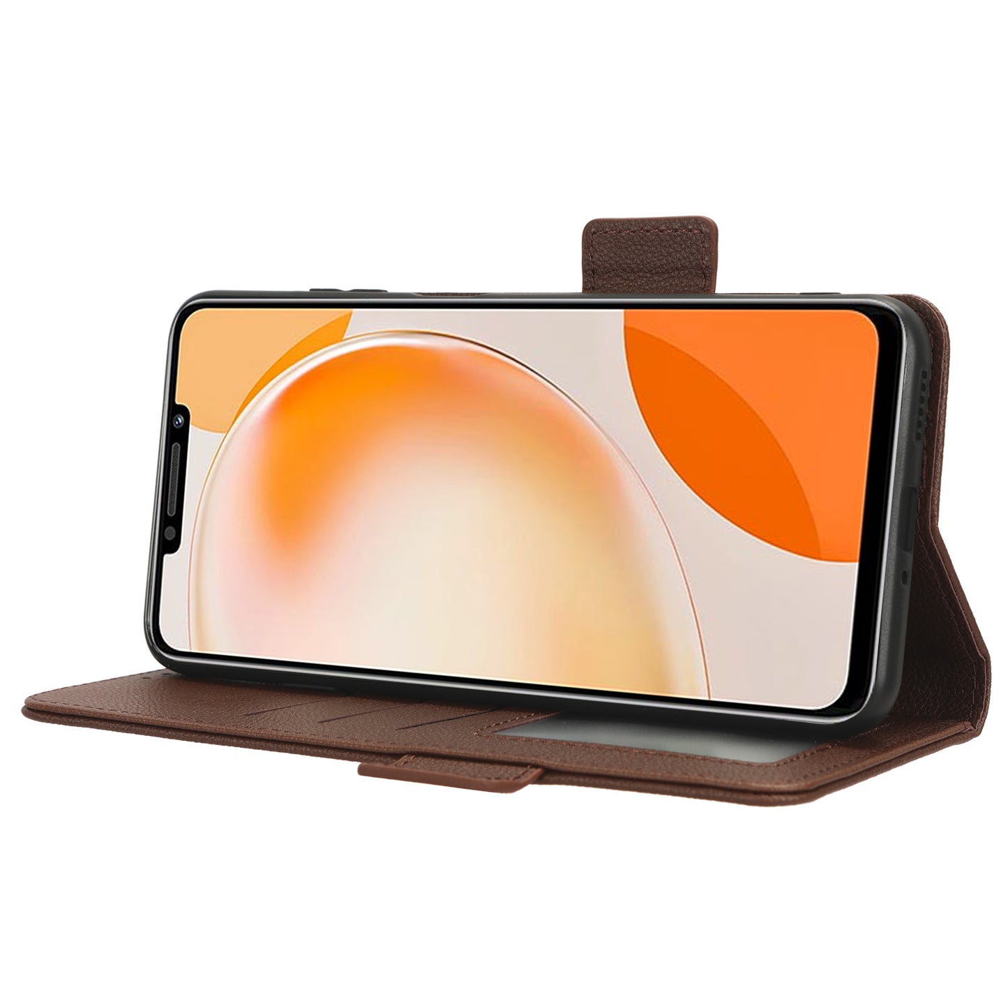 For Huawei nova Y91 4G / Enjoy 60X Litchi Texture Phone Case Wallet Stand PU Leather Cover