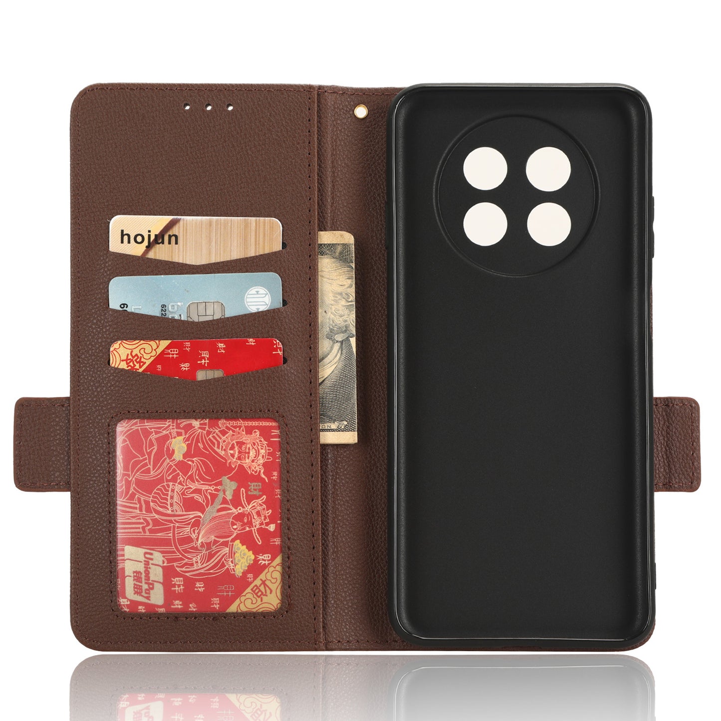 For Huawei nova Y91 4G / Enjoy 60X Litchi Texture Phone Case Wallet Stand PU Leather Cover