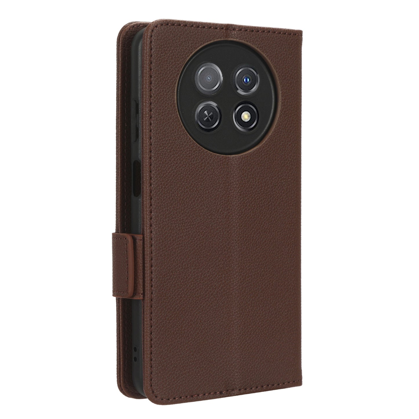 For Huawei nova Y91 4G / Enjoy 60X Litchi Texture Phone Case Wallet Stand PU Leather Cover