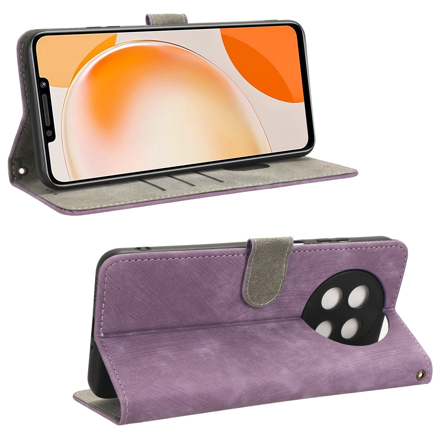 For Huawei nova Y91 4G / Enjoy 60X Drop Proof Cover RFID Blocking Wallet Stand PU Leather Case with Strap