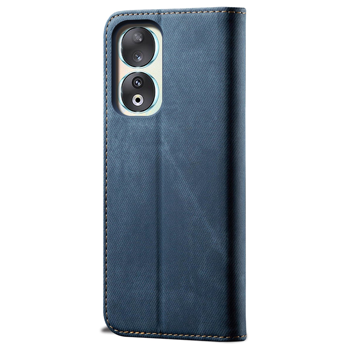 For Honor 90 Pro PU Leather Wallet Case Jeans Cloth Texture Full Protection Stand Phone Cover