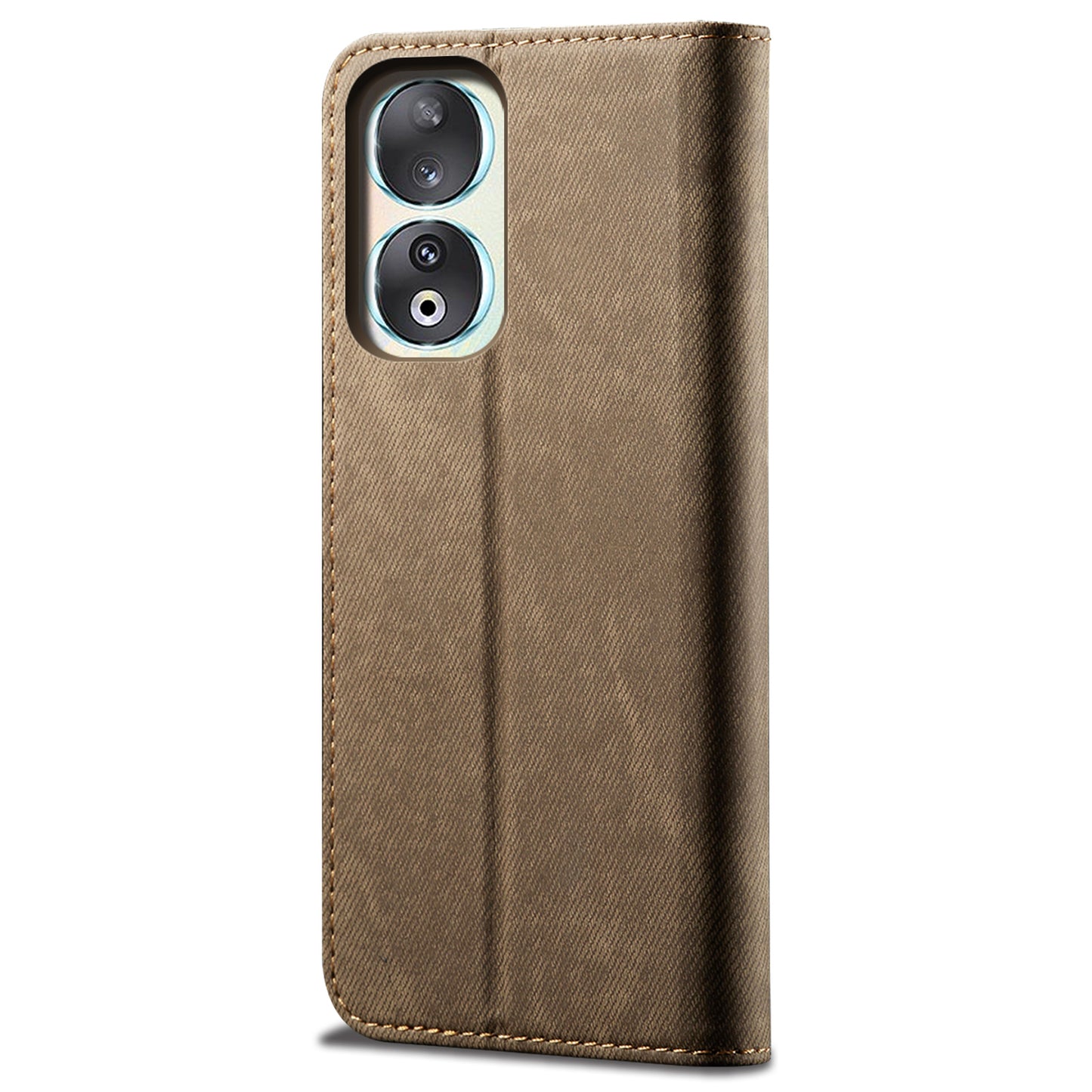 For Honor 90 Pro PU Leather Wallet Case Jeans Cloth Texture Full Protection Stand Phone Cover