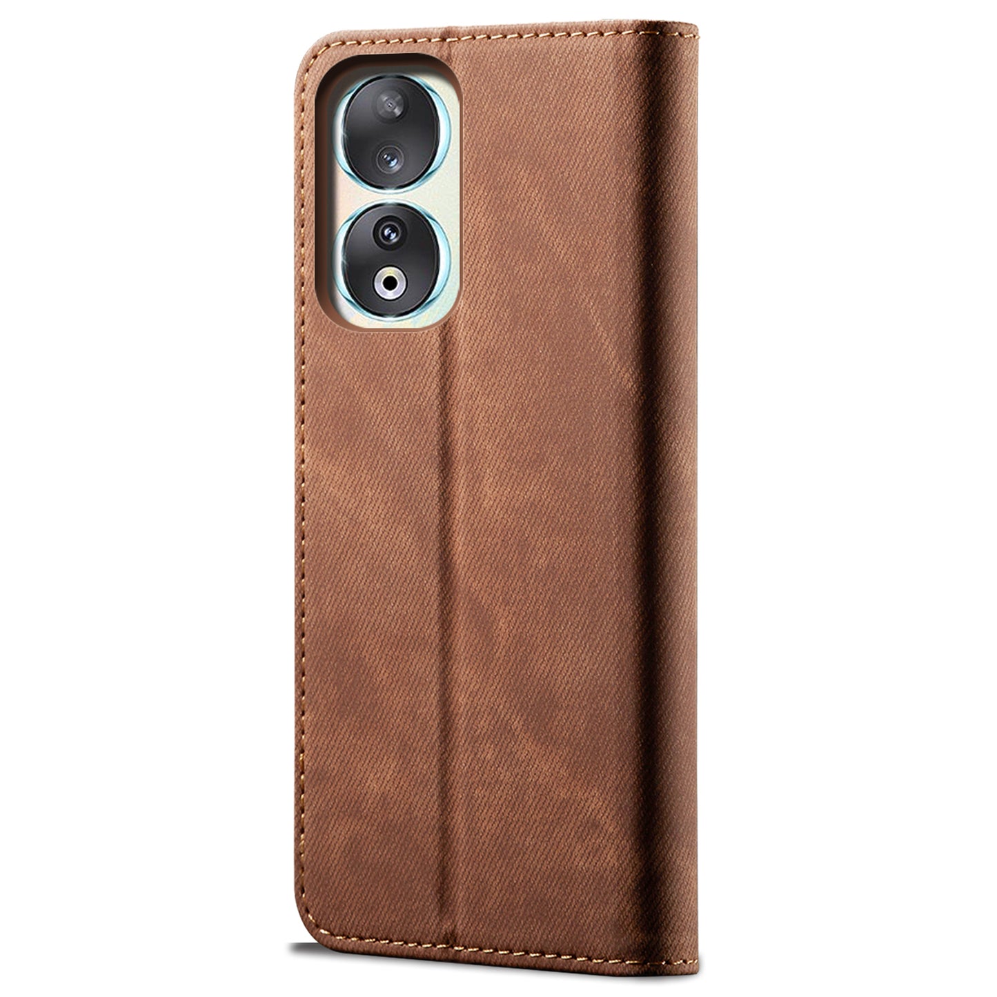 For Honor 90 Pro PU Leather Wallet Case Jeans Cloth Texture Full Protection Stand Phone Cover