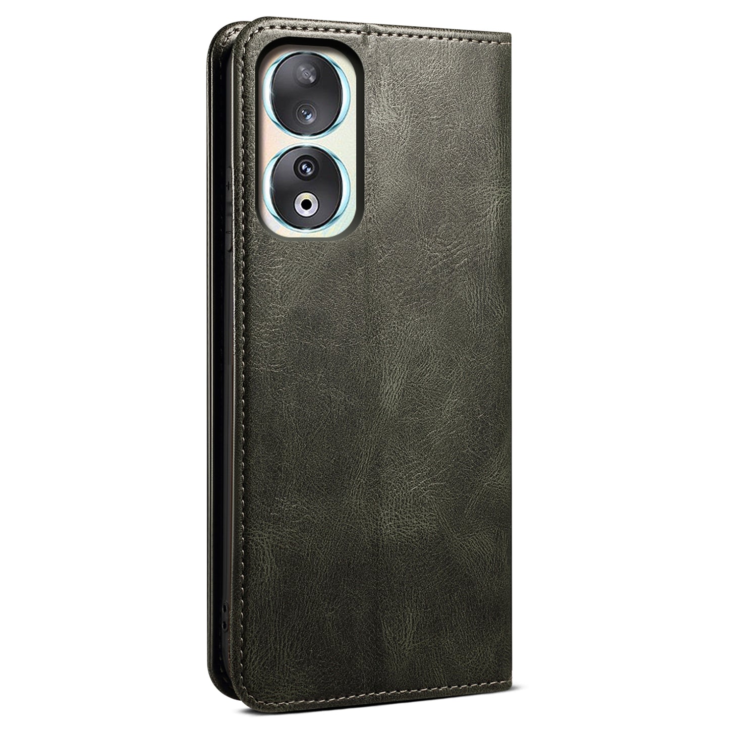 For Honor 90 Wallet Case PU Leather Waxy Crazy Horse Texture Stand Phone Cover