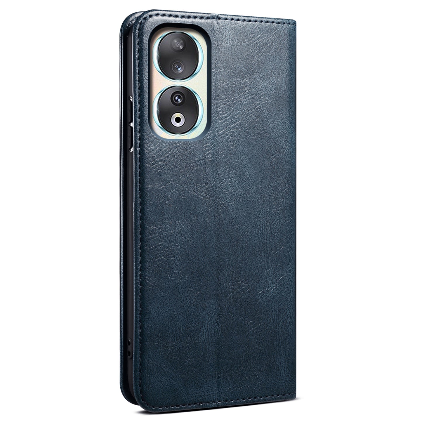 For Honor 90 Wallet Case PU Leather Waxy Crazy Horse Texture Stand Phone Cover